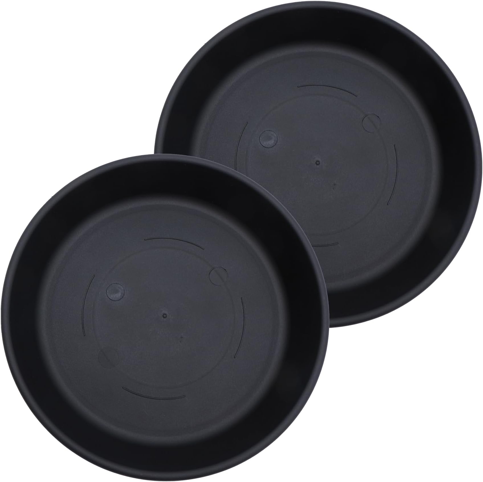 The HC Companies Flower Pot Saucers - Plastic Plant Saucer for Outdoors & Indoors - Traditional Design Plant Pot Trays for Water Drainage - Durable & Stylish Round Plant Tray (14-inch Black)