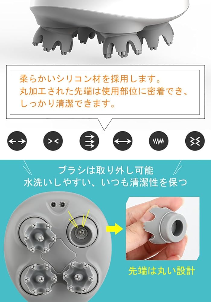 電動ブラシ 振動版 スマート・IPX7防水 日本3D技術 乾湿両用 浴室利用可 Amazon | Youmay 電動ブラシ 振動版 スマート・IPX7防水 日本3D