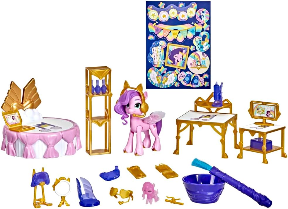 A New Generation Royal Room Reveal Princess Pipp Petals - 3-Inch Pink Pony, Water-Reveal Accessories, Toy for Kids Ages 5 and Up