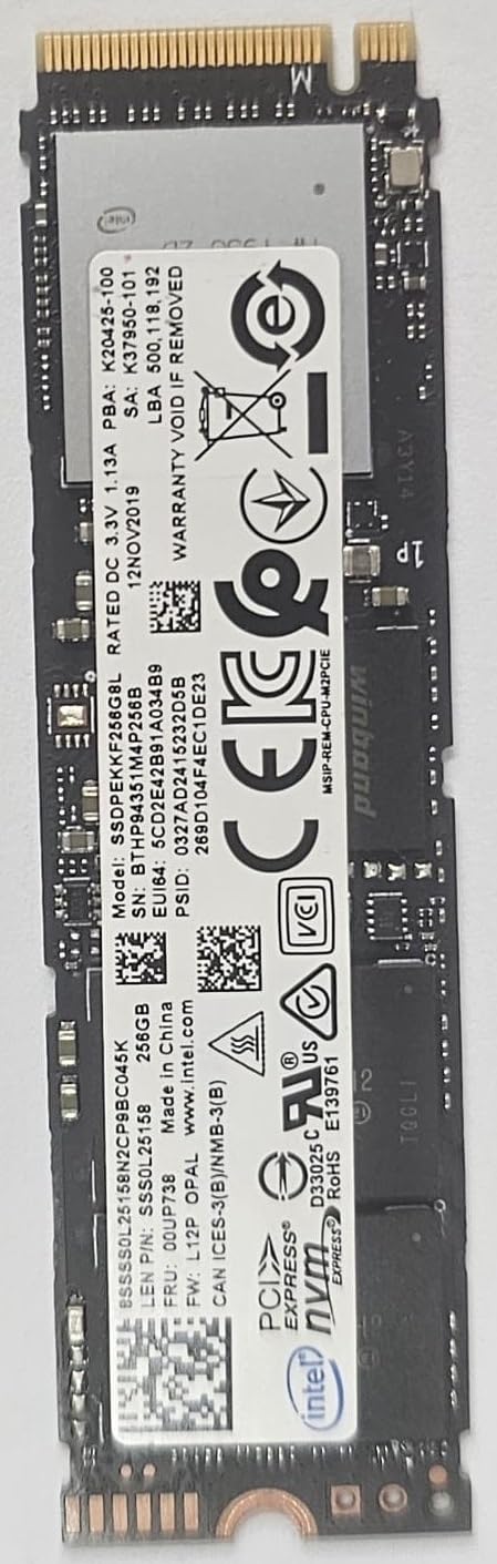 内蔵型SSD Intel 256GB SSD PCIe NVMe Intel 256GB PCIe-NVMe SSD, 2280 M.2, SSDPEKKF256G8L : Amazon.co.uk