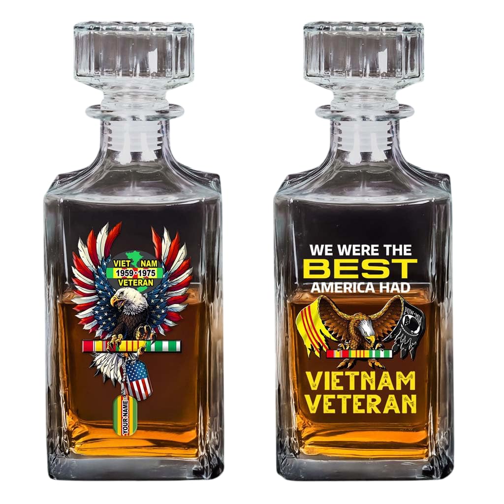 Personalized Vietnam Veteran Liquor Decanter, Personalized Vietnam Veteran Whiskey Decanter – A Timeless Tribute, Gift For Men Dad Veteran's Day Father's Day, Memorial Day Military Gifts