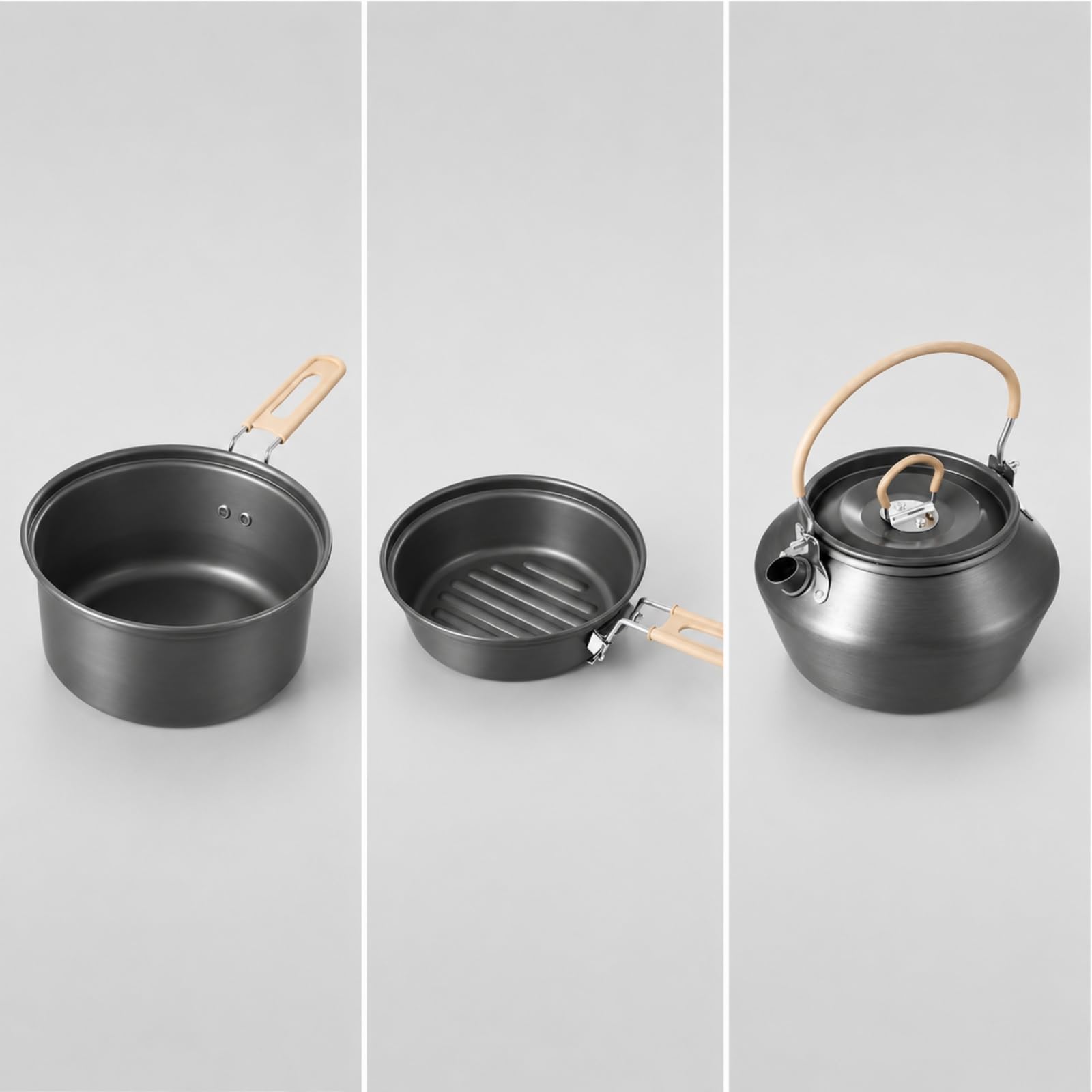3 Pièces Cocotte Camping Pliable