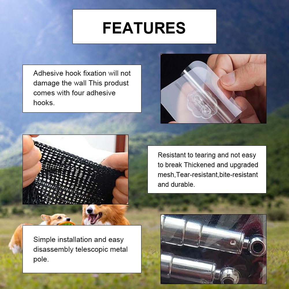 Magic Gate Portable Indoor Barrier Net for Dogs - Isolation Mesh Safety Gate for Doorways and Hallways - Pet and Baby Play Area - Image 3