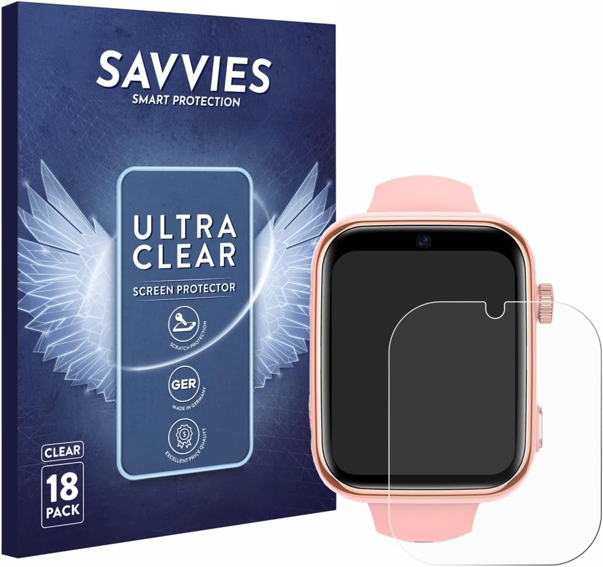 18 Pack Screen Protector Compatible with Akumaka 4G Kids Smartwatch Protection Film Clear