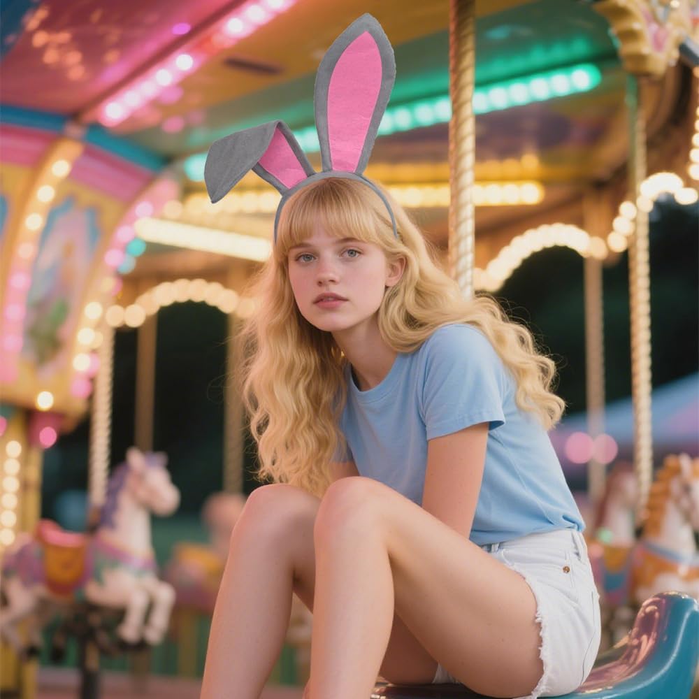 3PCS Costume Accessories Set Animal Bunny Ear Headband Bow Tie Tail for Halloween Cosplay - Image 6