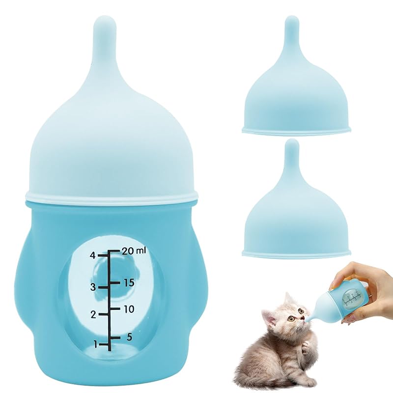 Mamadeira para Gatos Recém-Nascidos com Bico de Silicone e Fluxo Variável lenpestia 20 mL