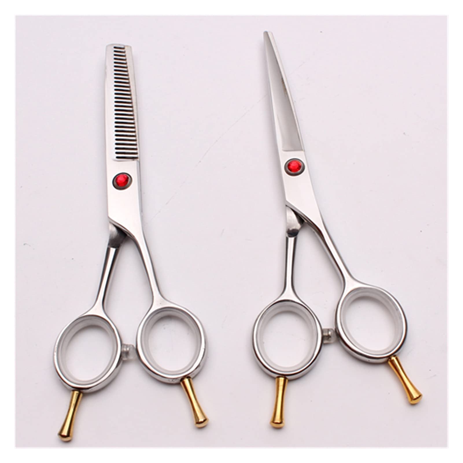 Professionelle Echthaarschere Friseurschere Effilierschere Haar-Styling-Tool,2 Stück Kein Etui S