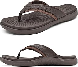 KuaiLu Men's Flip Flops Sport Thong Sandals with Comfort Plantar Fasciitis Arch Support Beach Pool Slides for Men Soft Yoga Mat Cushion Size 6.5~12