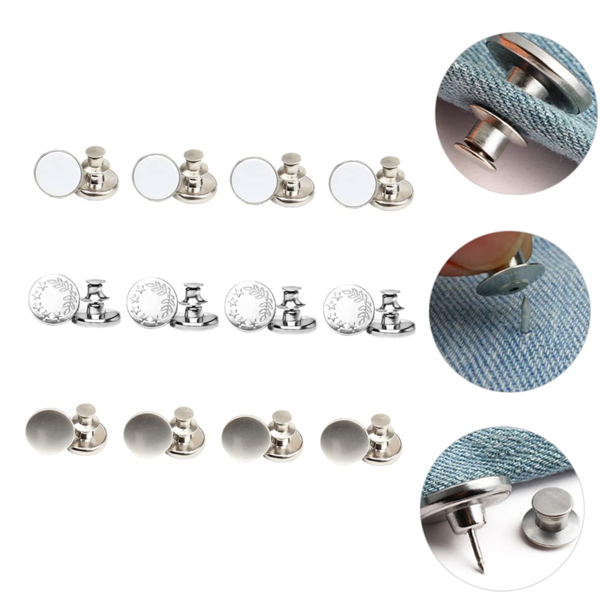 Operitacx 90piezas Botones Sin Costura Ajustables Para Jeans De Accesorios Para Pantalones Hebillas Para Ajustar La Cintura Vaqueros Para Pantalones De Mezclilla y Prendas Diversas