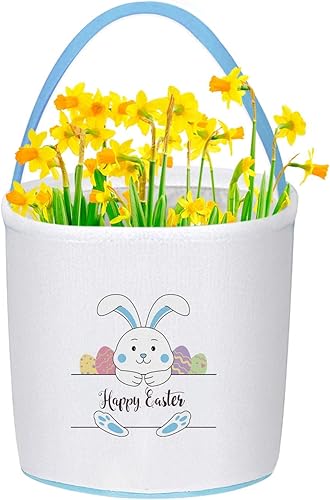 PARTYWIND Cestas de Pascua para juegos de caza de huevos para niños, cestas de Pascua bolsas con asa para niños y niñas, suministros de fiesta,