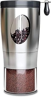 AMAZOM Moulin À Café Manuel avec Meule en Céramique Conique - Parce Que Les Grains De Café Moulus À La Main Ont Le Meilleur Goût, Acier Inoxydable Conçu pour Durer, Silencieux Et Portable