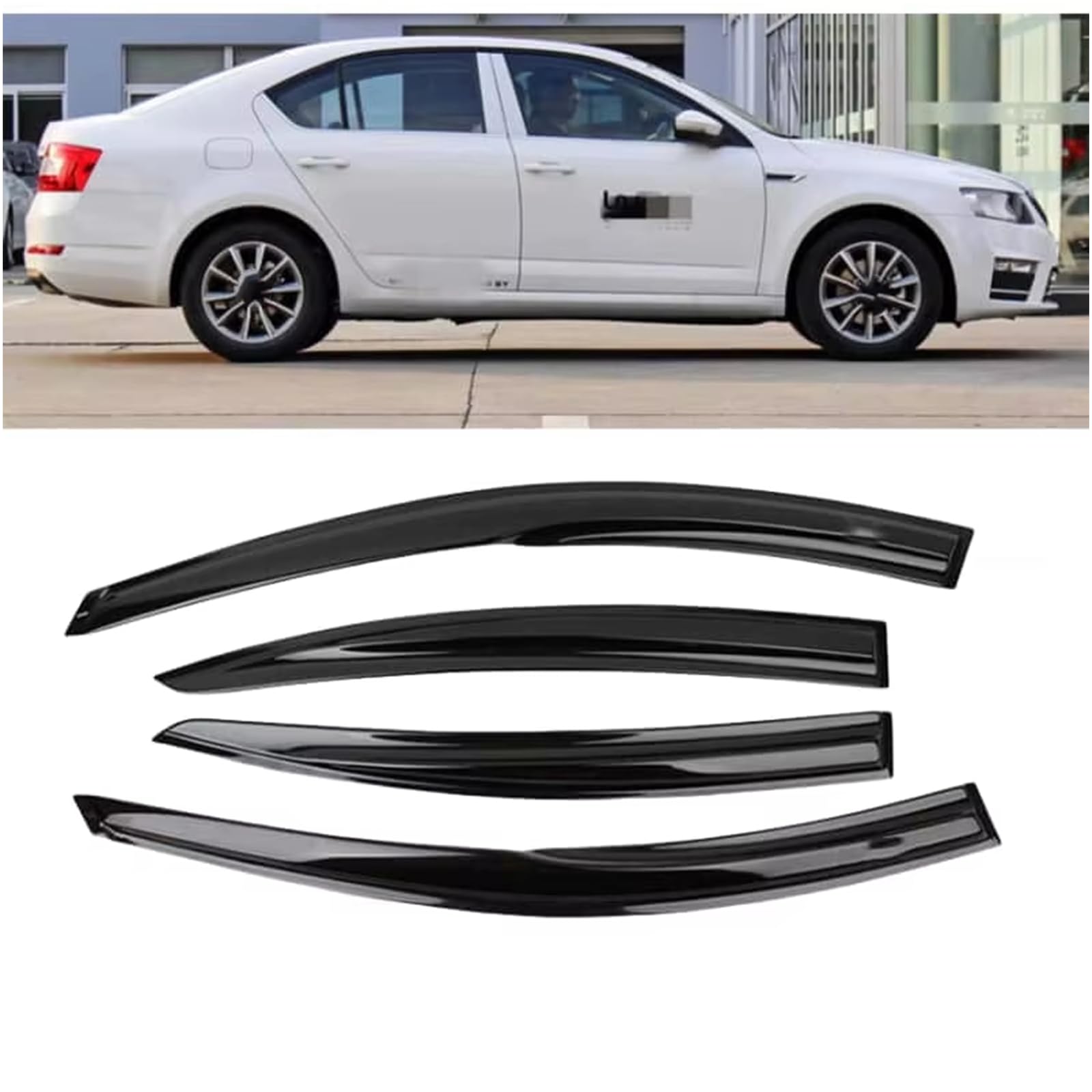 Déflecteurs vent d'air Skoda Octavia protection pluie et réduction des turbulences auto
