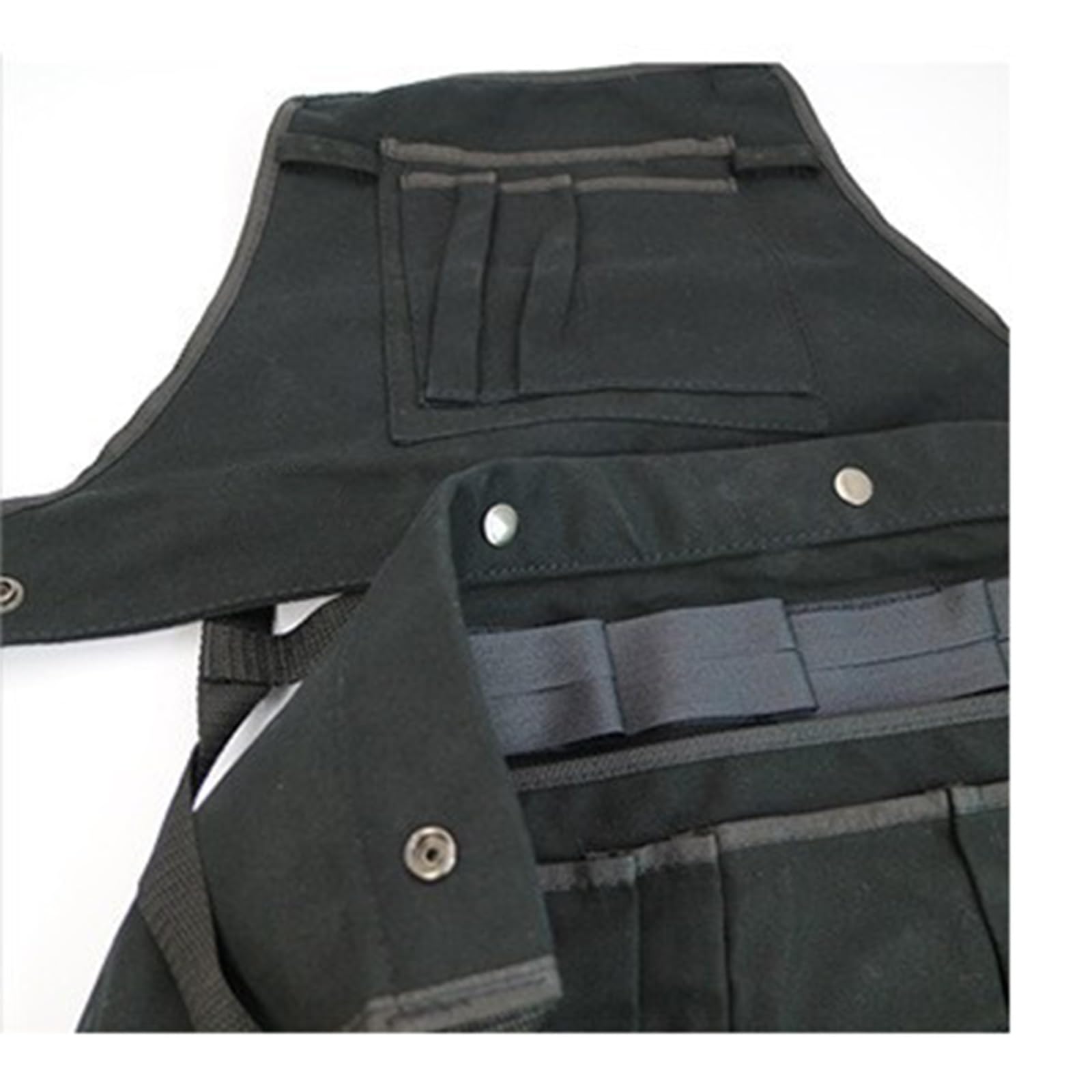 Künstlerschürze, offene Schlitze mit Taillenband, Schwarz