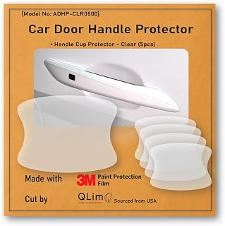 3M-5pcs Car Door Handle Cup Protector/Sticker/Guard, 3M-PPF(Paint Protection Film), Clear(Transparent), Anti Scratch, Universal Fit for Most Cars (Clear/5pcs)