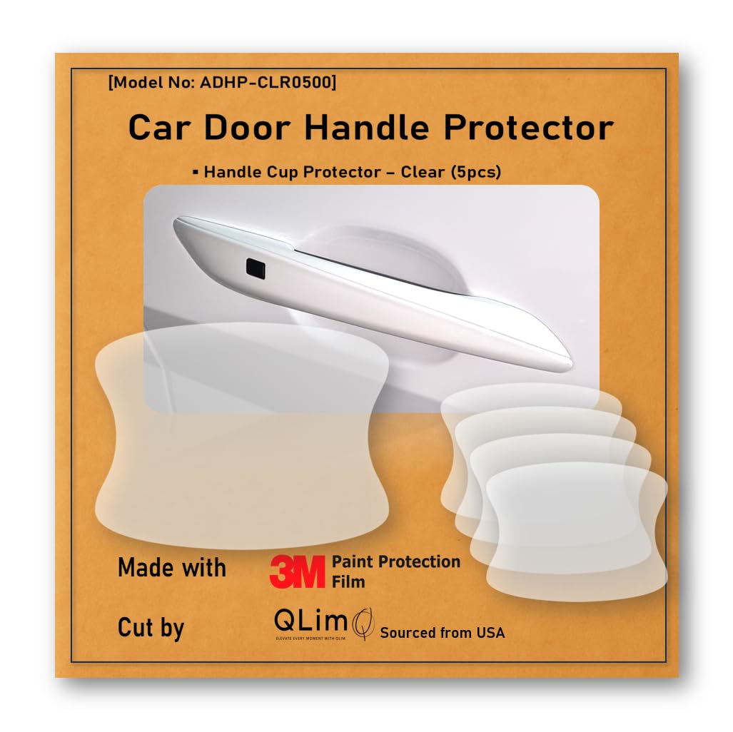 3M-5pcs Car Door Handle Cup Protector/Sticker/Guard, 3M-PPF(Paint Protection Film), Clear(Transparent), Anti Scratch, Universal Fit for Most Cars (Clear/5pcs)