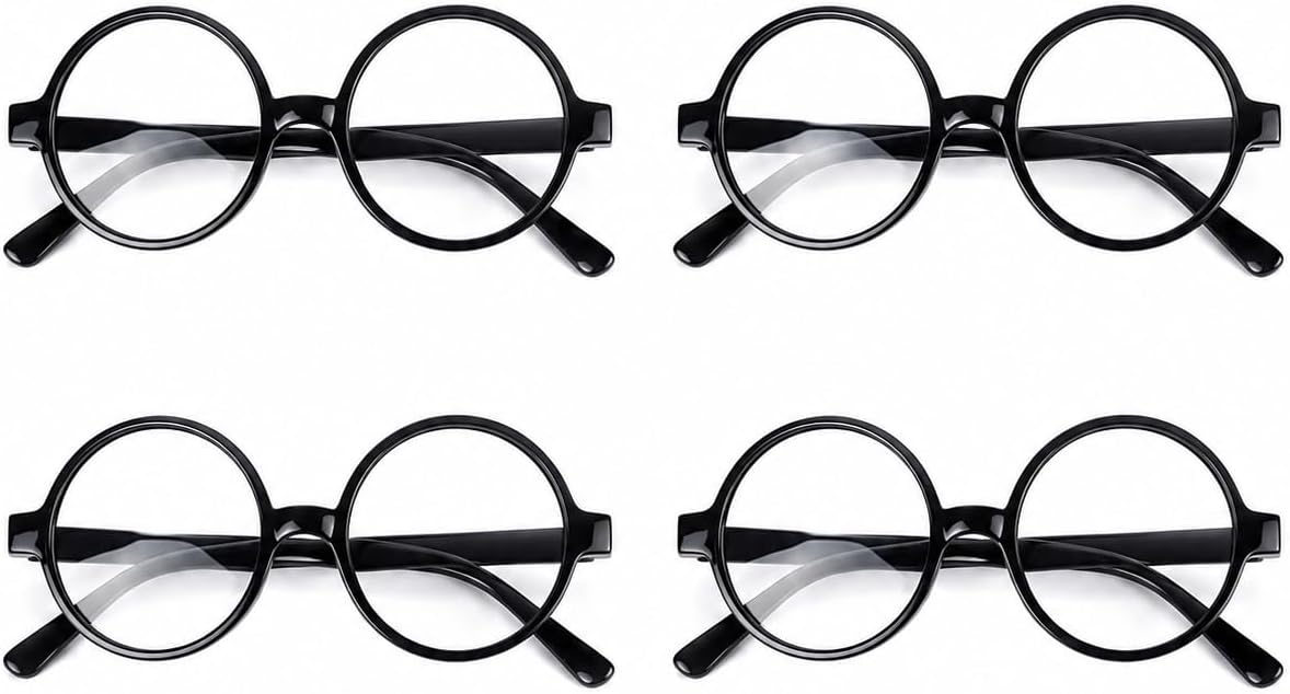 4PCS Retro Round Wizard Glasses Vintage Cosplay Eyeglasses Costume