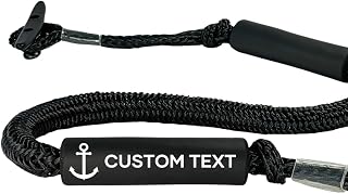 Custom Name and ICON - Bungee Dock Line 4ft - No-Tangle Mooring Rope with Quick Tie Loop & Tightener, Scratch-Protective Foam, Floatable & Strong 2300lb Tensile Strength by Domabri