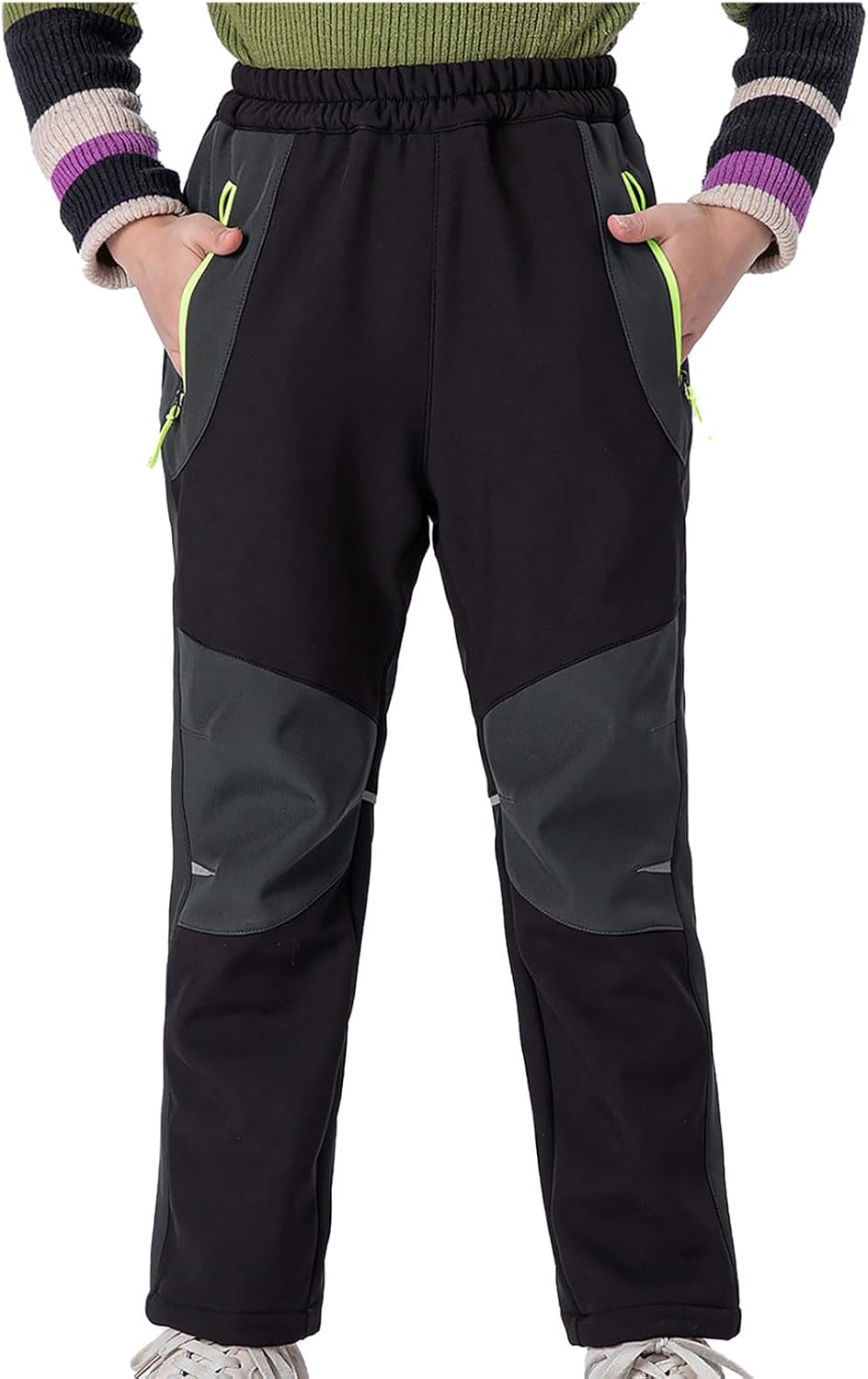 Girls Athletic Pants Zipper Pockets Outdoor Hiking Joggers Outdoor Sports Trousers Stretchy Casual Gymwear 2026