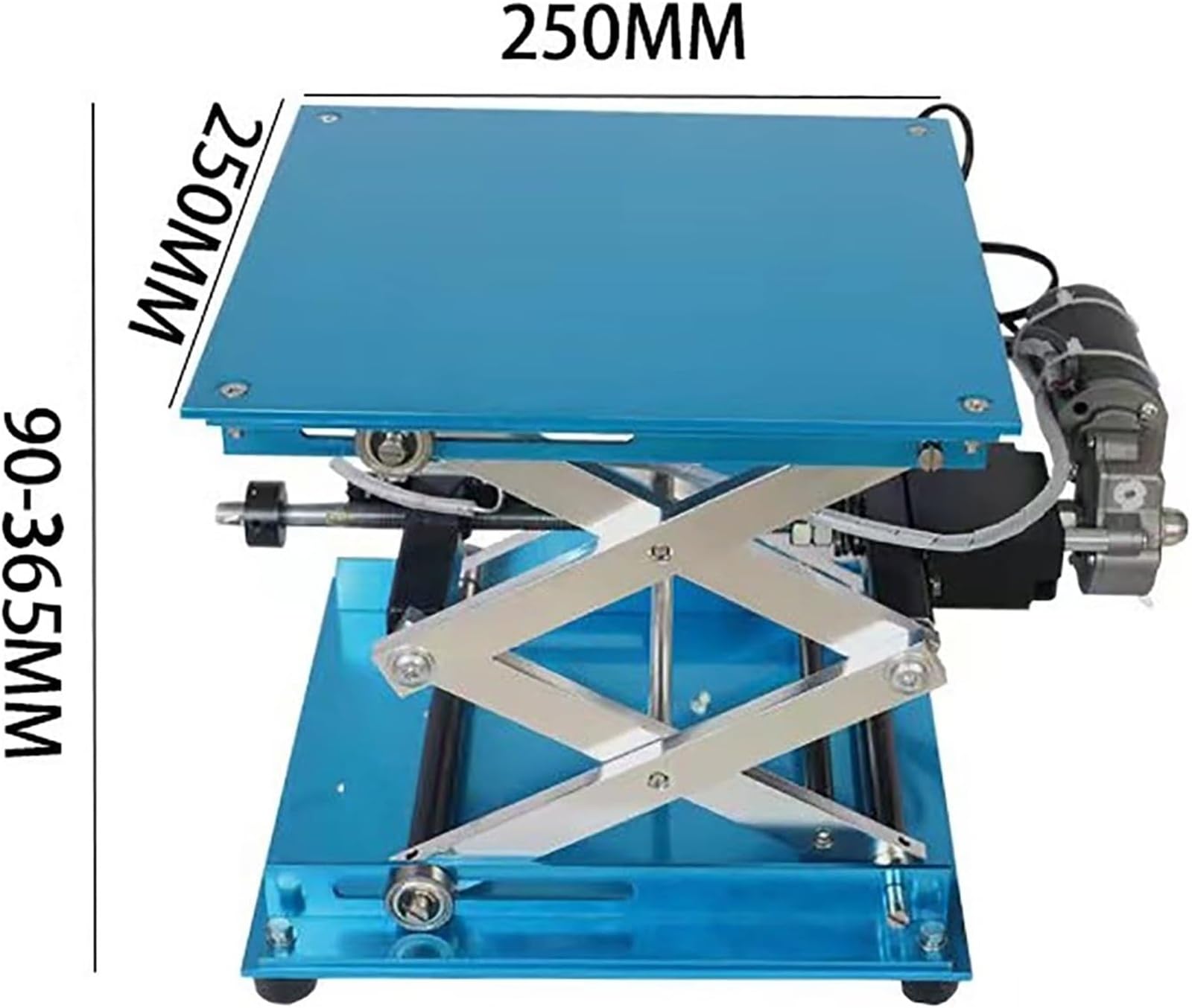 Piattaforma di sollevamento elettrica a forbice, altezza regolabile 90-365 mm, capacità di carico 30 kg, tavolo elevatore elettrico portatile per laboratorio e uso industriale