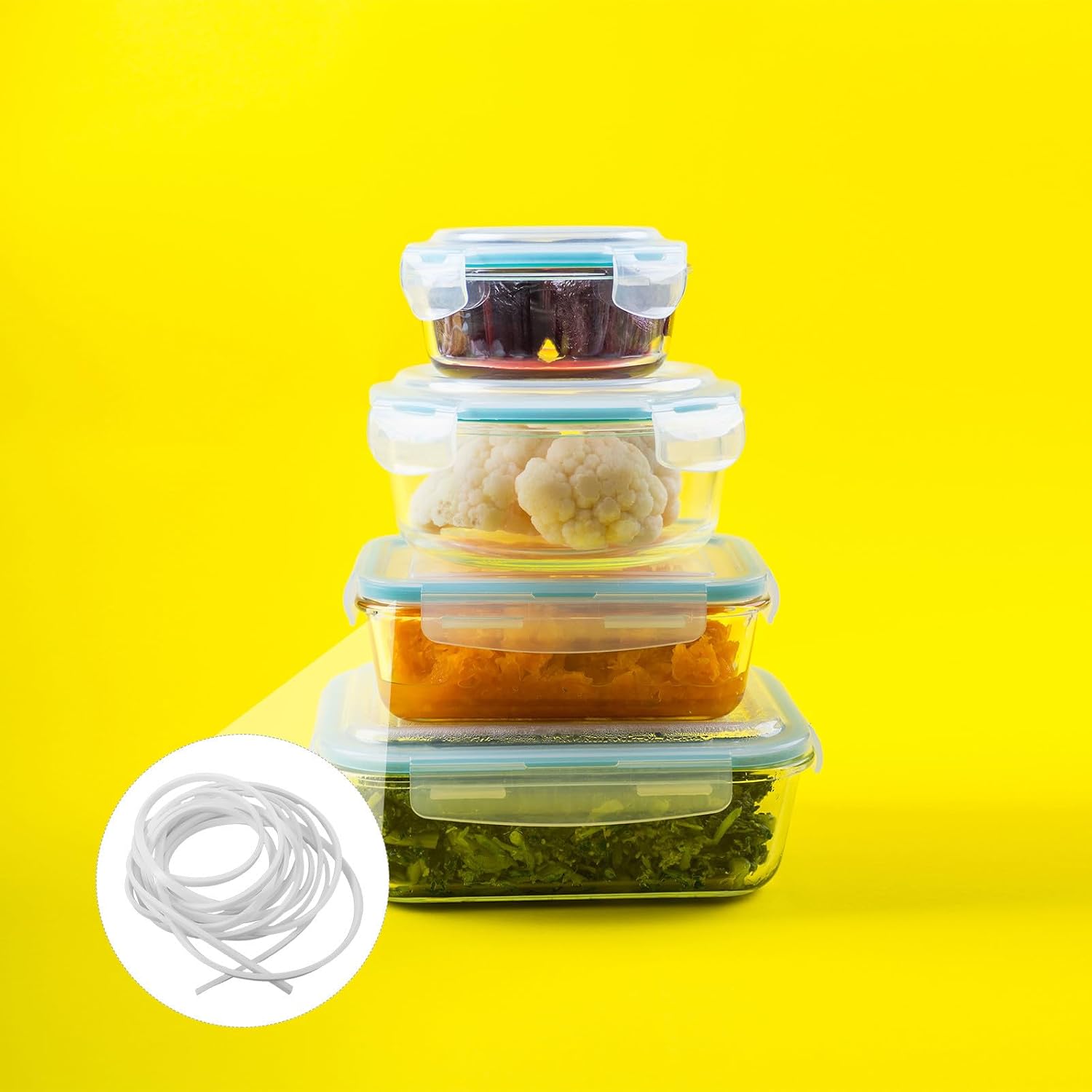 Silicone Seal Strip for Lunch Box Lids, Leakproof 16.4ft White