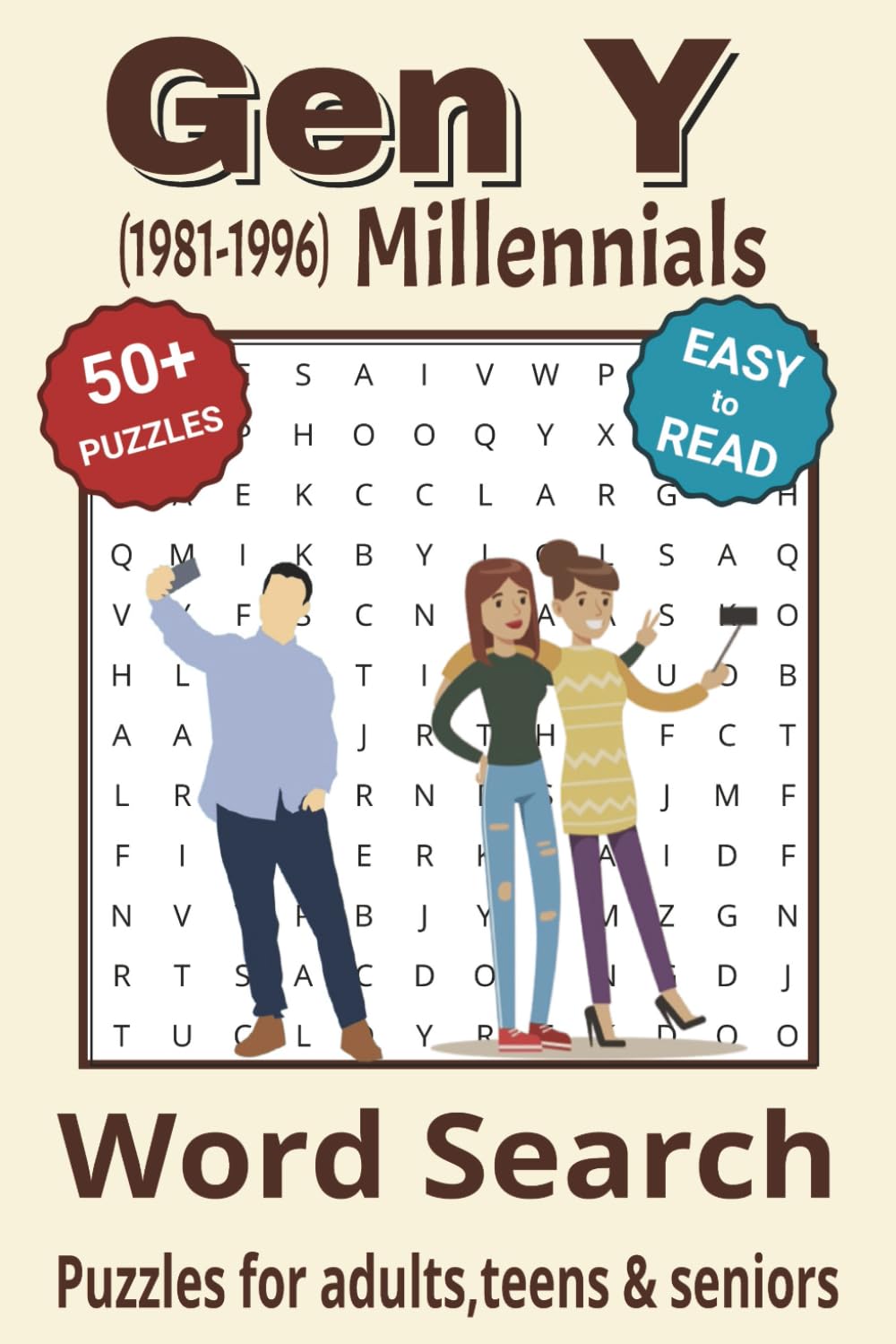 Gen Y Millennial Word Search Puzzle Book: Search with Easy to Read Print about Gen Y Millennials and More | 6x9 inches, 110 pages | 50+ Puzzles ... Gifts for Vacations, Holidays & Free Times