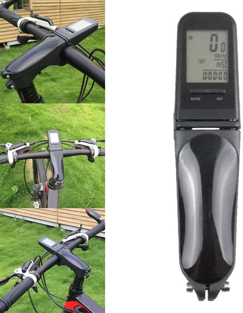 Wireless Cycle Bike Computer, Speedometer Odometer for Mountain Bikes - Green Back LCD Display, 31.8mm/ 28.6mm Handlebars - Multi-Function Stopwatch, Average Riding Time,