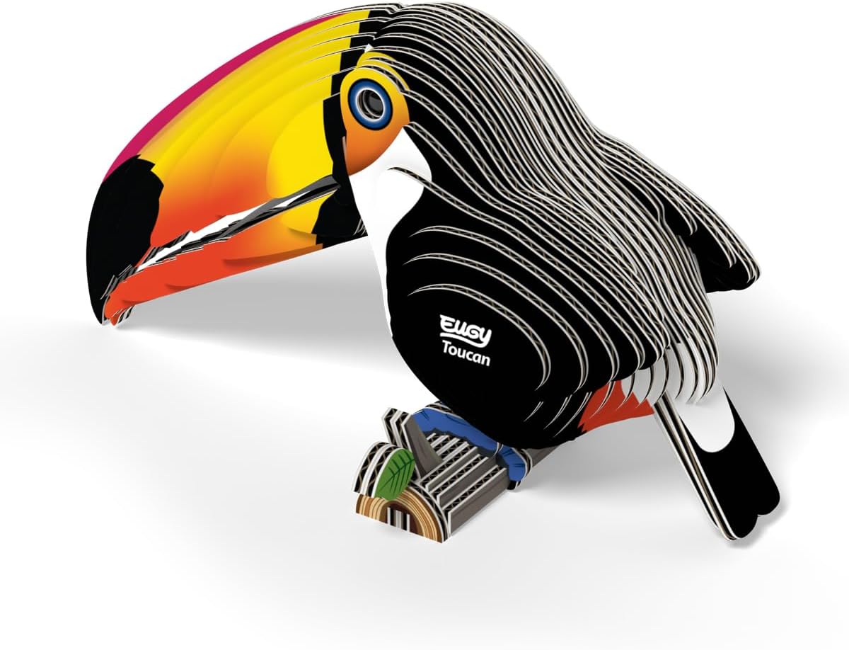 EUGY 650115 Toucan, 3D Animal Puzzle for Children and Adults to Assemble, DIY Animal Figure, Craft Set from 6 Years