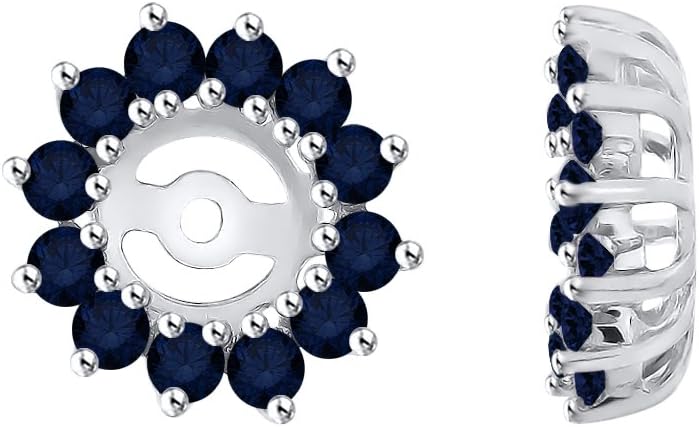 KATARINA Sapphire Floral Earring Jackets in 14K Gold (1 3/8 cttw)