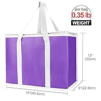 Vista 185 de Bodaon Paquete de 1 bolsas de compras reutilizables aisladas, bolsa enfriadora de picnic XL con cremallera superior para frío, bolsa aislada