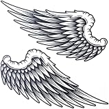 1 Paar große temporäre Tattoo-Aufkleber für Damen und Herren, Engelsflügel, wasserdicht, temporäre Tattoos für Konzertparty (Größe 21 cm x 22 cm)
