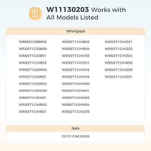 Miniatura 5 de W11130203 Estante de vidrio para congelador compatible con refrigerador Whirlpool, W10527849 W10773887 WPW10527849 Estante de vidrio templado para