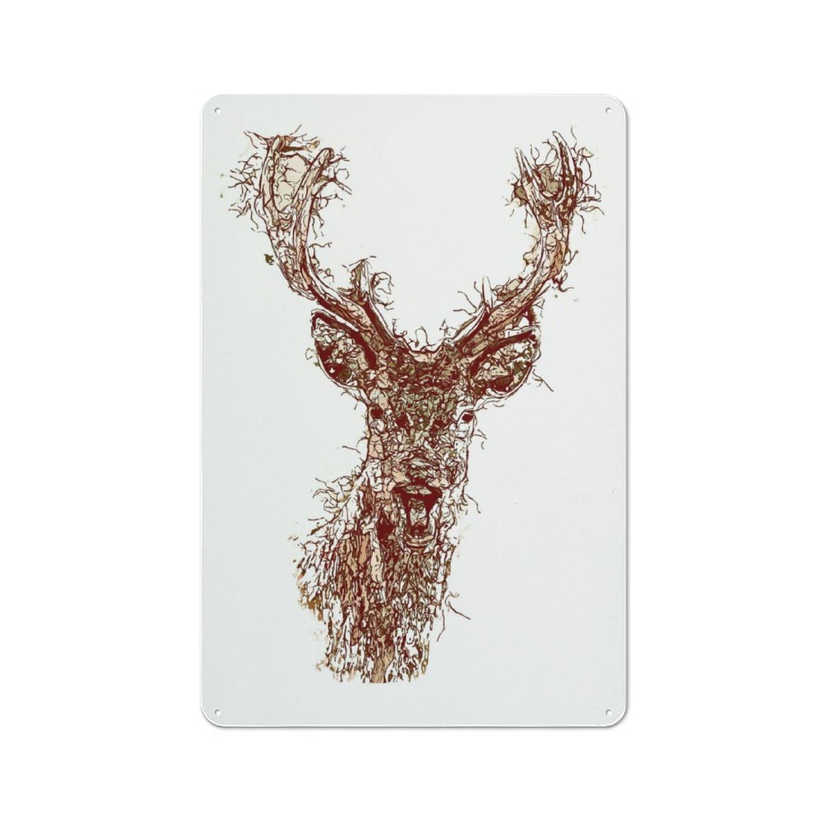 Junmoney Charming Deer Horns Rustic Metal Wall Decor 30X20cm, Rustic Metal Sign For Farmhouse Kitchen, Pantry Or Dining Area
