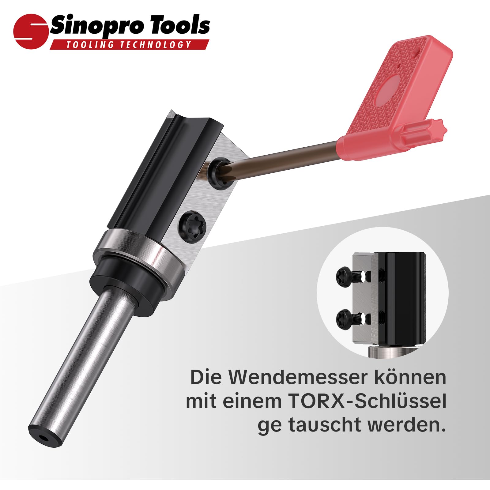 Fraisage à changement latéral Fraise à affleurement HW – Tige de 8 mm, diamètre de coupe de 19 mm, longueur de coupe de 30 mm, roulement à billes en bas, pour l’usinage du bois et le