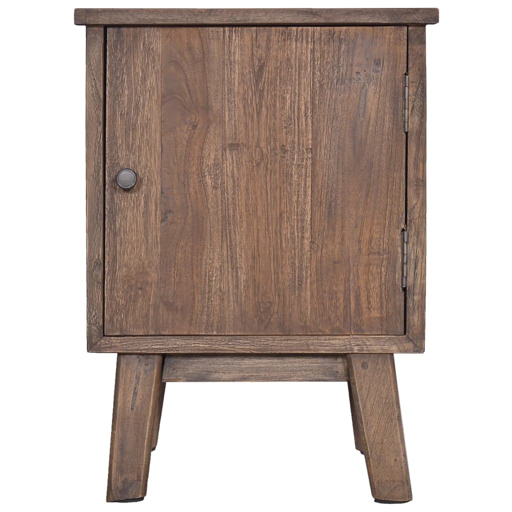 Mesita de noche de madera maciza de teca, 40 x 30 x 53 cm, estilo colonial, mesa auxiliar con puerta, ideal para dormitorio y salón, consola de noche robusta, elegante estante para mesitas de