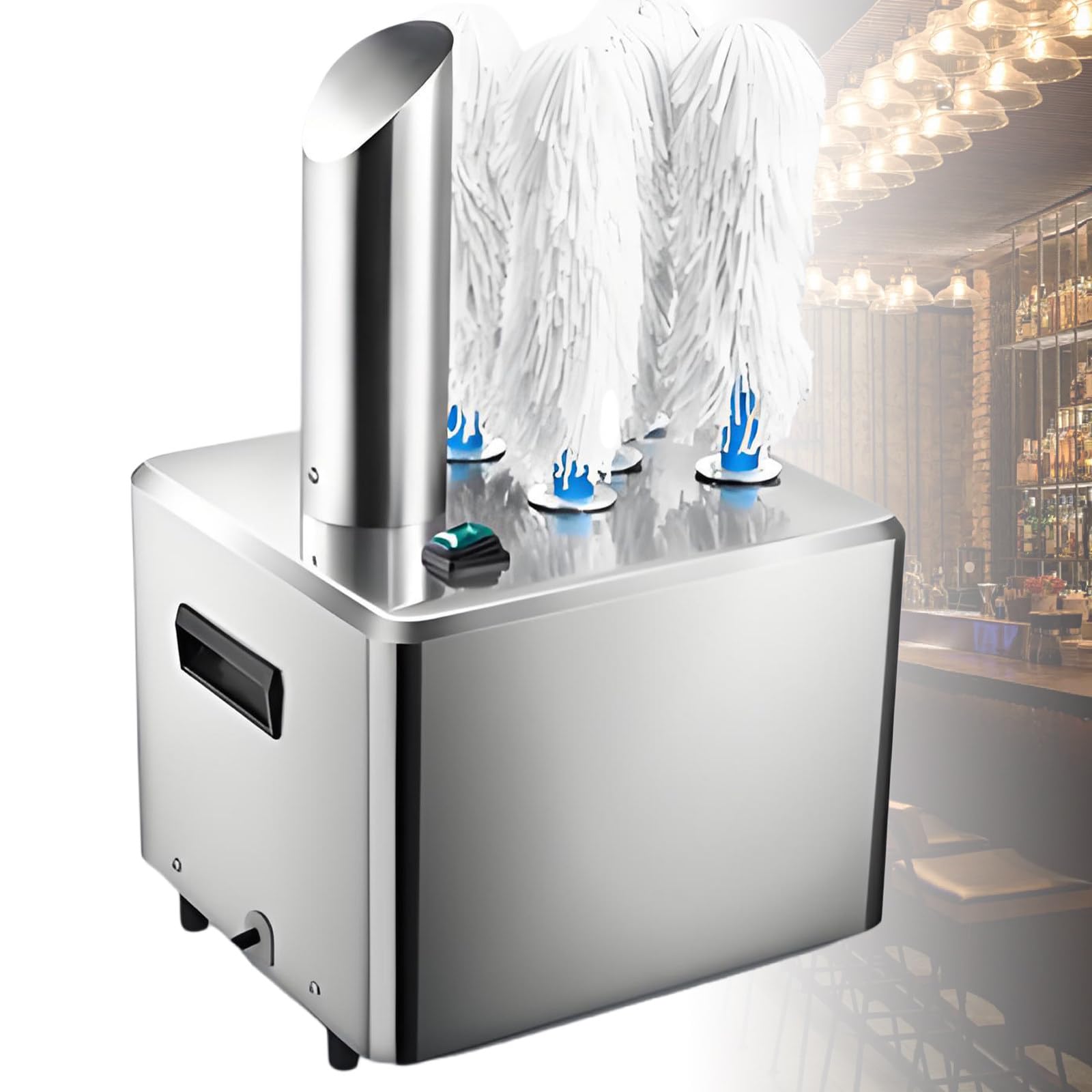 Machine électrique de polissage et de séchage du verre avec 5 têtes de brosse en microfibre, polit 300 verres par heure pour restaurants, bars et amateurs de vin