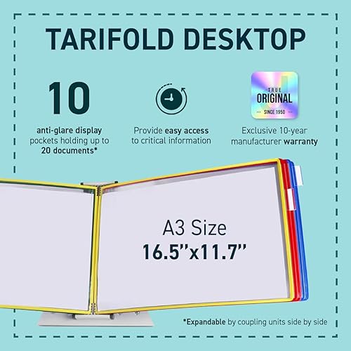 Vista 3 de DJOIS by Tarifold - Sistema de referencia de escritorio - Marcos de alambre de acero duraderos - para documentos de 11.7 x 16.5 pulgadas - 10