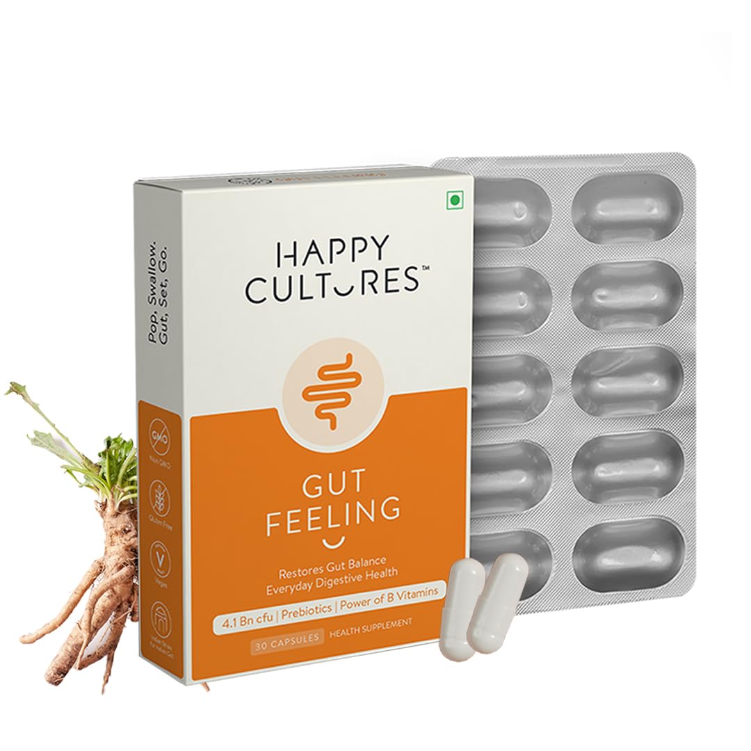 Buy Happy Cultures Gut Feeling Digestion Supplement Probiotics