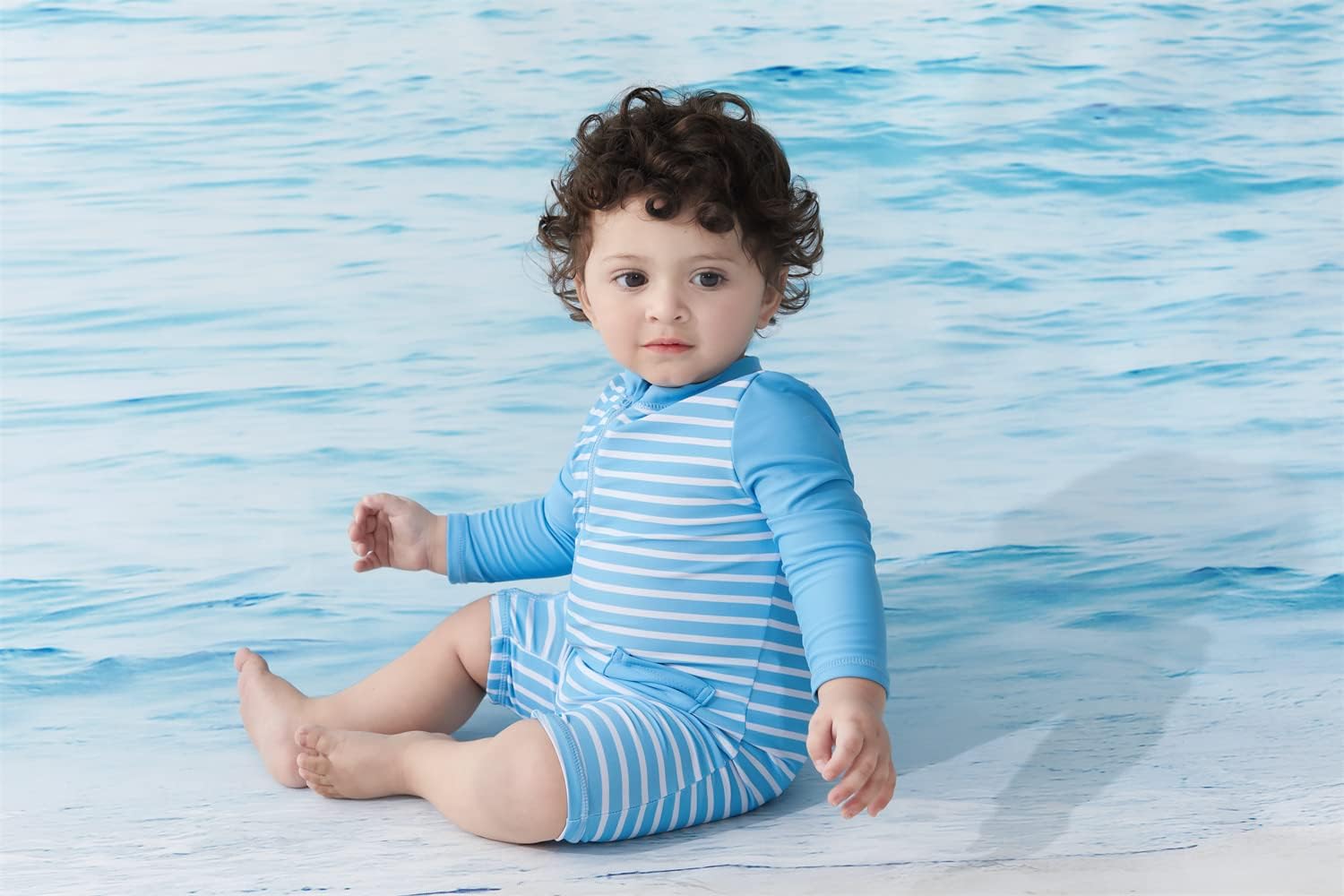 UMELOK Baby Boys' Swimsuit Full Zip UPF 50+ Sun Protection Swimwear - Image 2