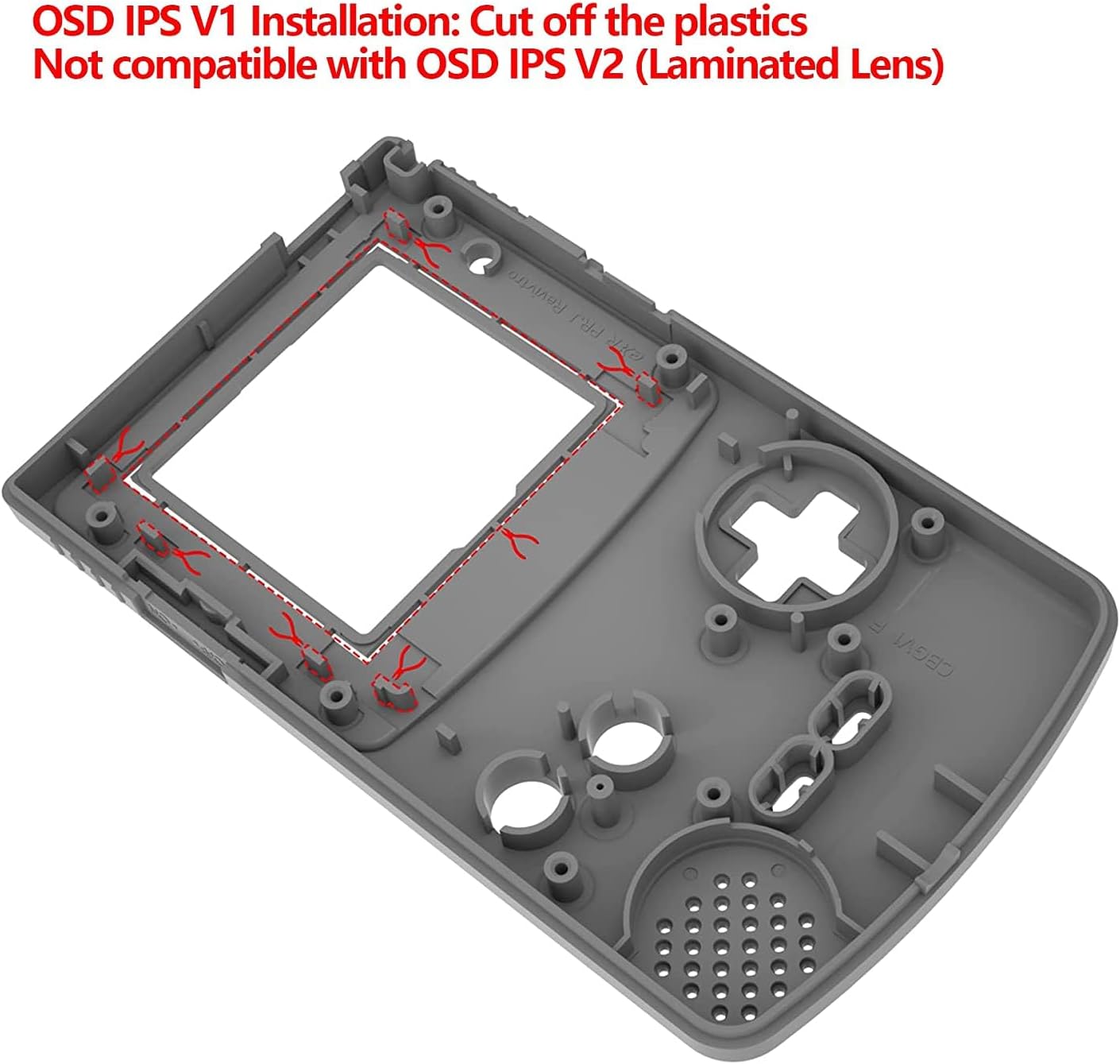 IPS Ready Upgraded eXtremeRate Purple Replacement Shell Full Housing Cover & Black Screen Lens for Gameboy Color – Fit for GBC OSD IPS & Regular IPS & Standard LCD – Console & IPS Screen Without image 2