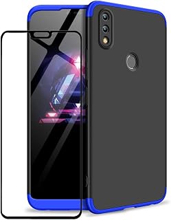 Schutzhülle für Huawei Honor 8X, Blau/Schwarz, 360 Grad, Alles inklusive 3 in 1 Bumper, inkl. Displayschutzfolie aus Hartglas, Blau/Schwarz