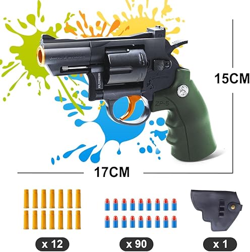 Miniatura 2 de Juguete de metal ZP5 Revolver Toy Foam Blasters Shooting Toy con dardos de espuma suave EVA, diversión en el patio trasero y juegos al aire libre,
