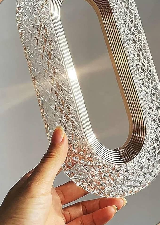 Crystal LED Table Lamp, Night LEMP, Touch Control, 3-Way Dimmable, USB Rechargeable, Cordless Night Light for Home, Bedroom, Living Room, Restaurant Decoration. (Oval Shape) - Image 8
