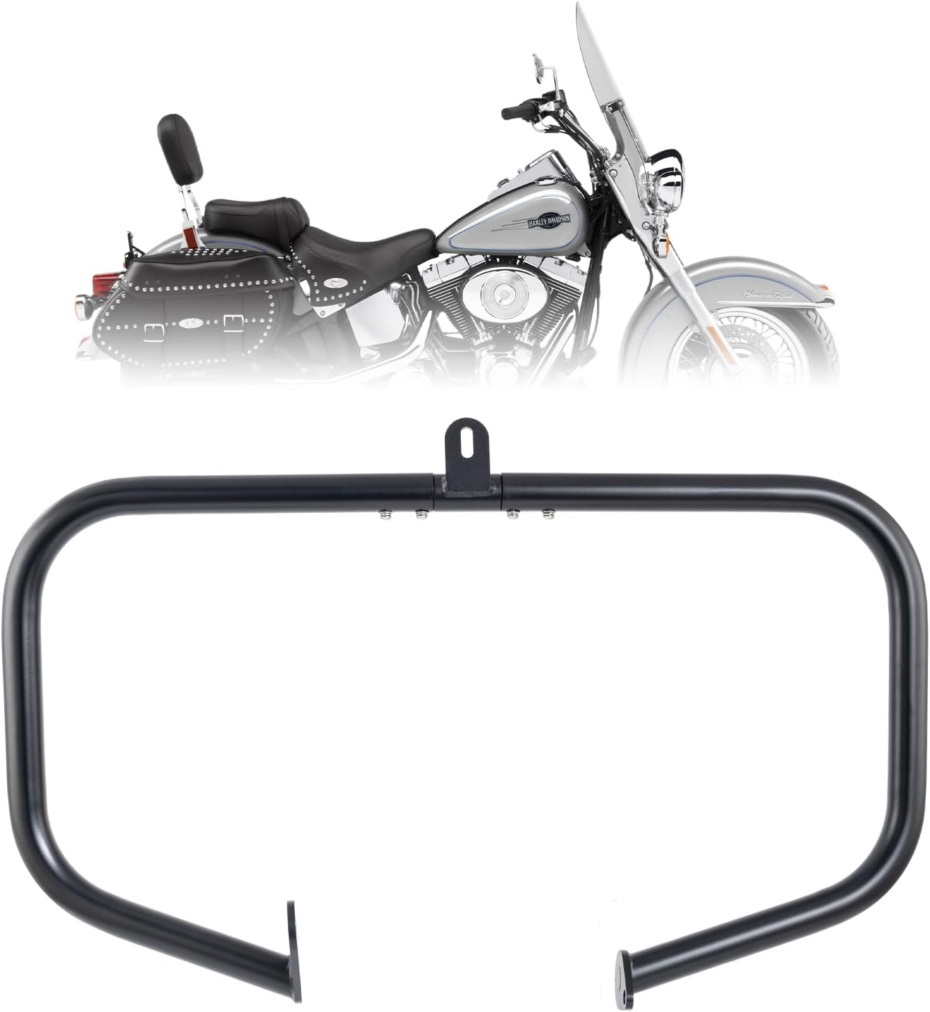 Kinglemc Crash Bar Engine Guard Highway Bar for Harley Softail Classic Nostalgia Springer 1987-1999 (Black)