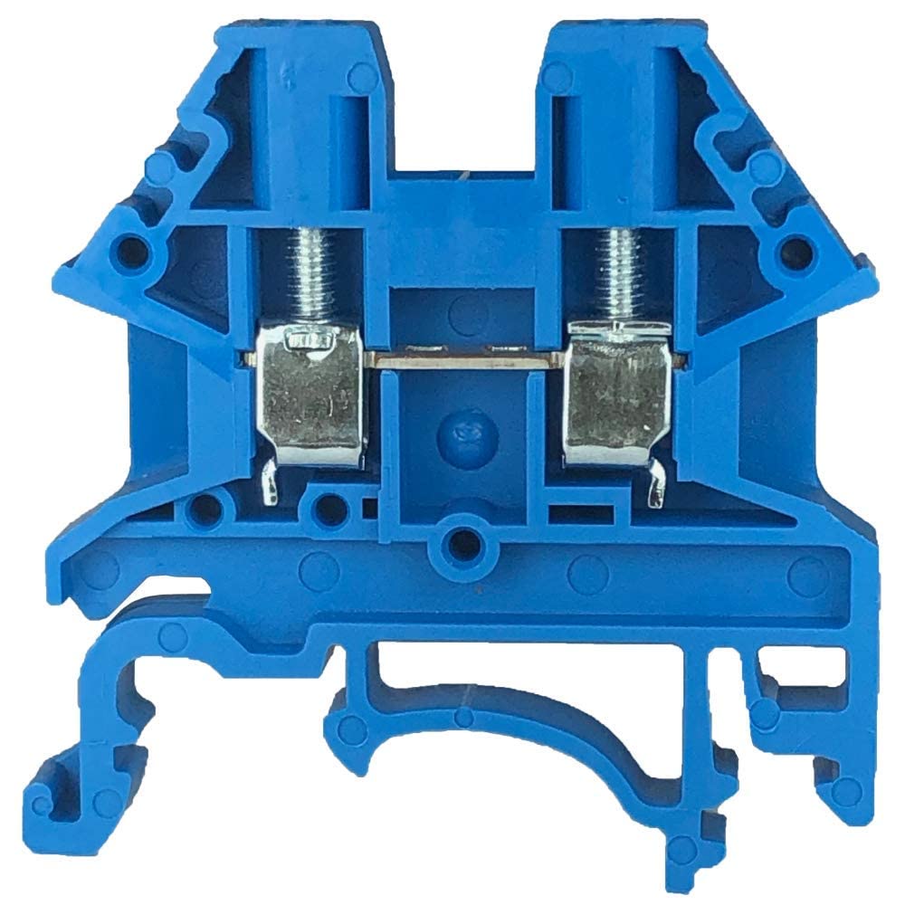 Dinkle Blue DK2.5N-BL DIN Rail Terminal Block Screw Type UL 600V 20A 12-22AWG, Pack of 50