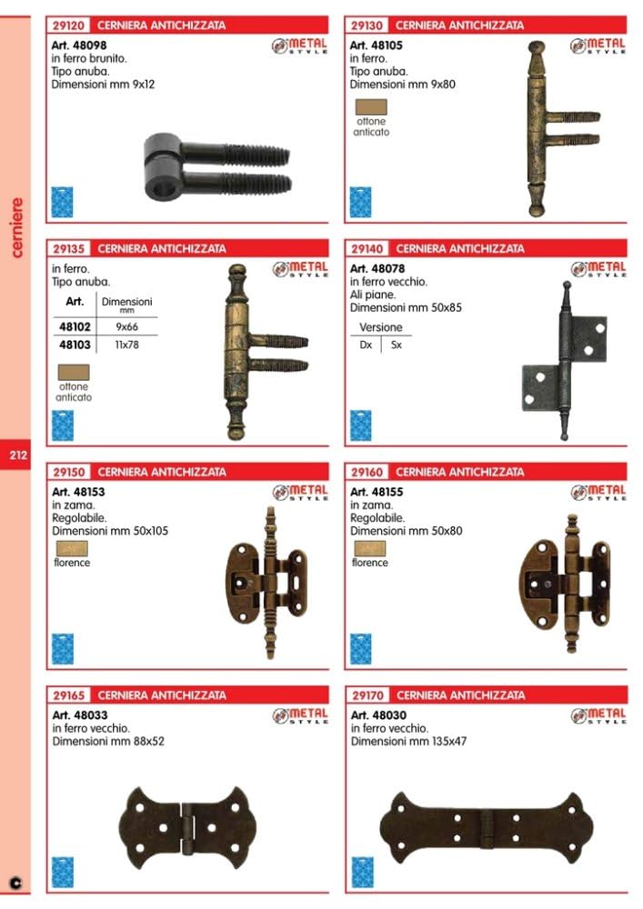 50PZ CERNIERA ANUBA ART. 48102.06 OTTONE ANTICO Nextradeitalia