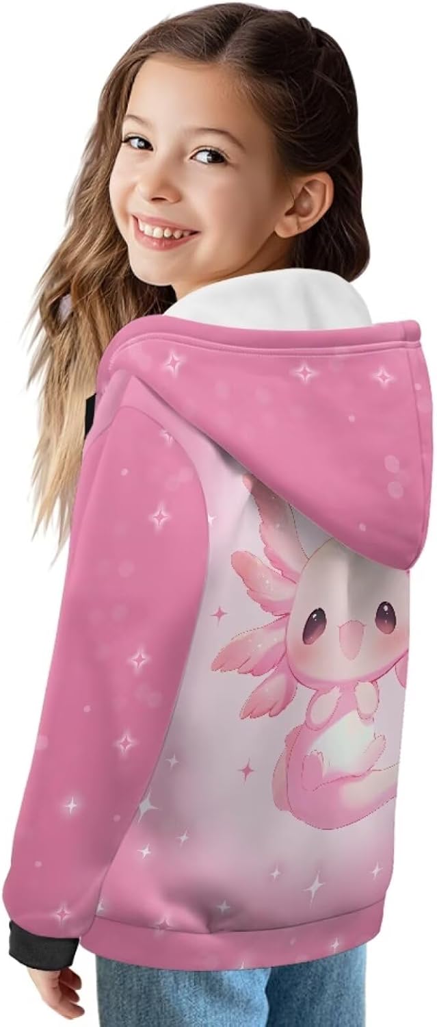 Girl Hoodies Cartoon Lightweight Hooded Pullover Sweatshirt for Kids Boys Girls Activewear Students Classic