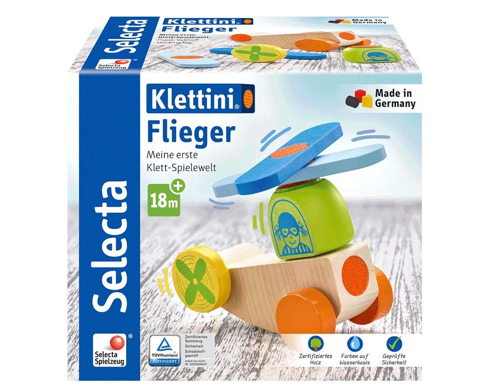 Selecta 62079 Velcro Aviator Velcro Stacking Toy, 5 Pieces, Multi-Coloured