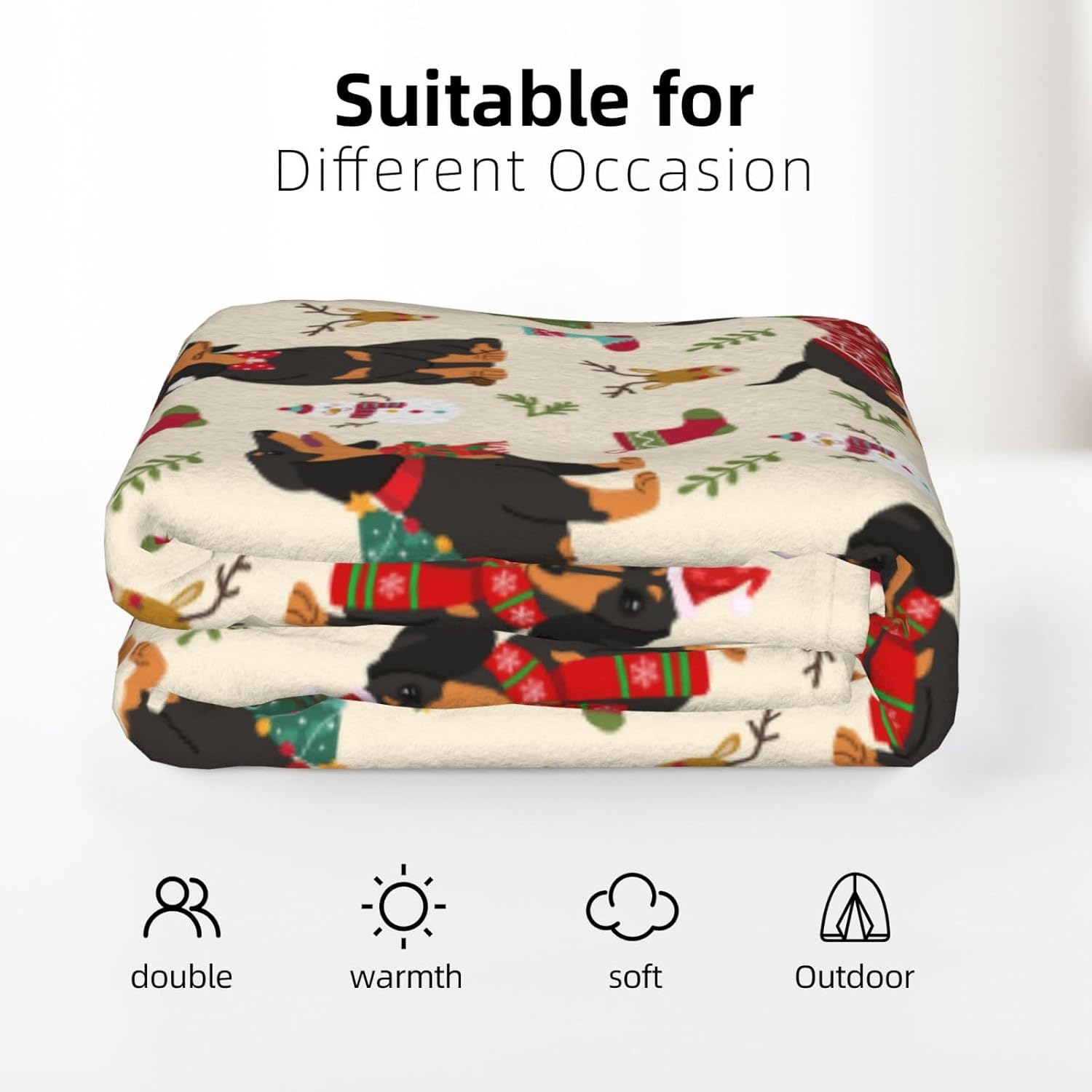 Cute Christmas Dogs Fleece Blanket - Warm & Cozy, Soft & Comfortable, Perfect for Women, Men, Kids & Pets - 50" X40\ - Image 8