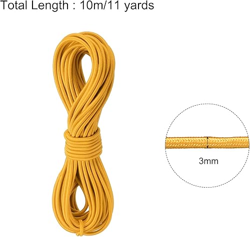 Vista 85 de PATIKIL Cuerda elástica elástica de 1/8 pulgadas, 11 yardas (0.118 in x 32.8 ft), color verde militar para manualidades, correas de gancho