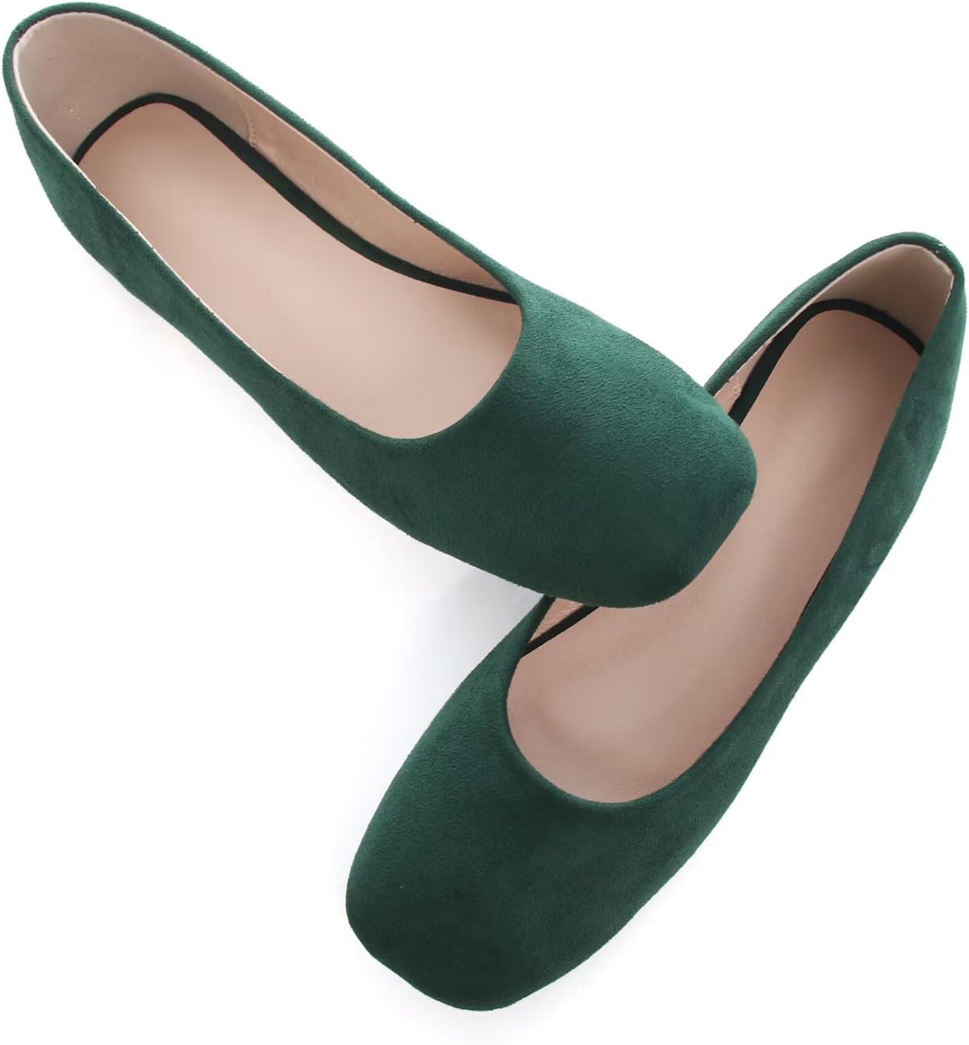 Womens Square Toe Ballet Flats Comfortable Solid Color Soft Flats Casual Work Shoes Dressy Slip-ons Loafers